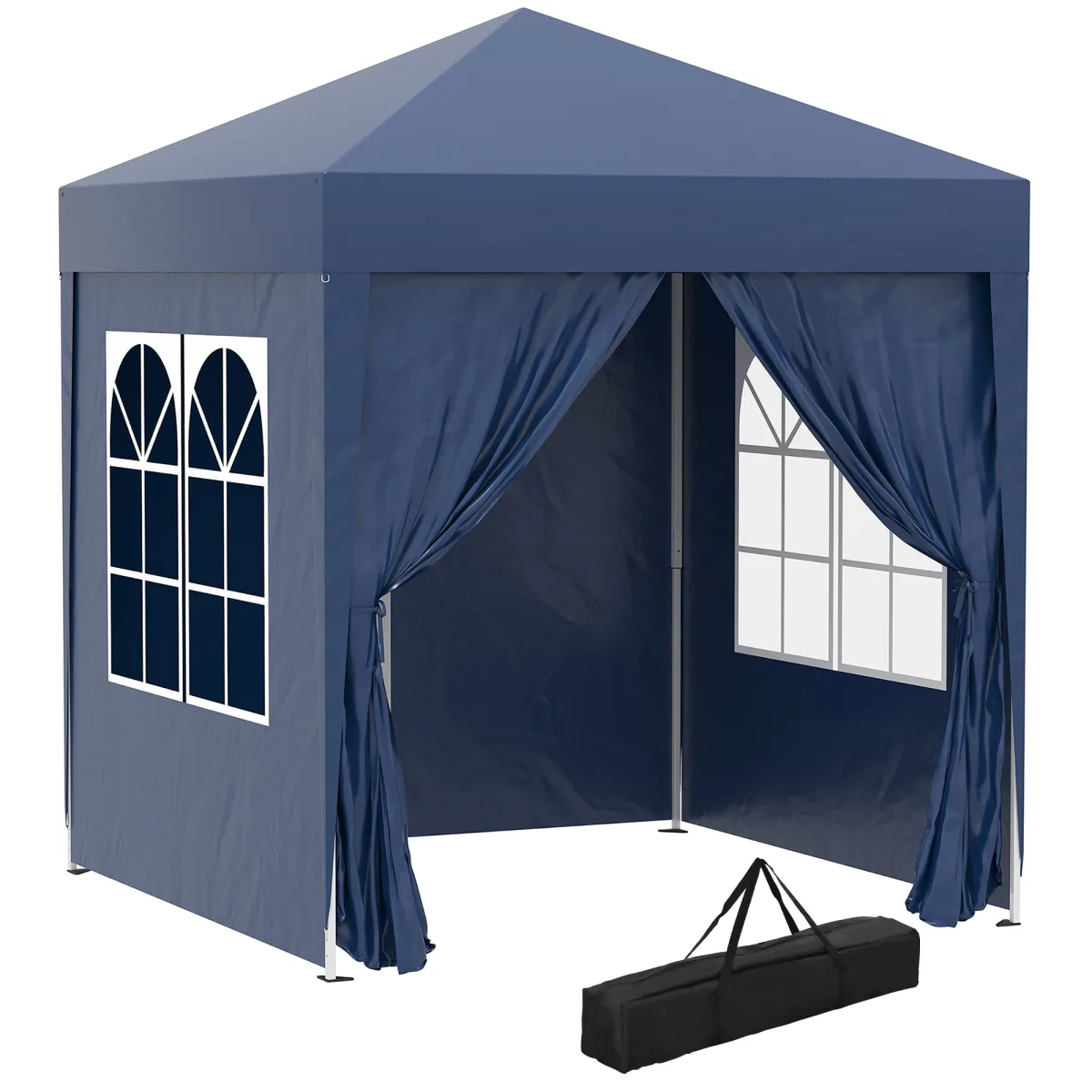Outsunny 2x2m Pop Up Gazebo with Removable Side Walls and Carry Bag, Navy Blue